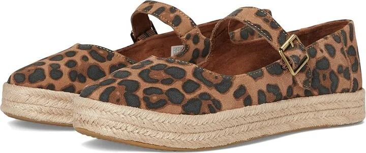 TOMS Carolina Mary Jane Women's Flat Shoes Brown Sugar Leopard : 8.5 B - Medium, Canvas