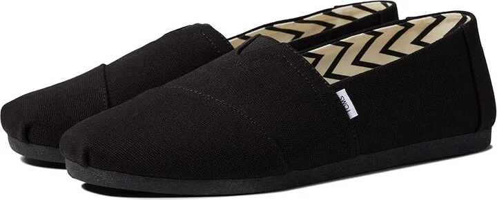 TOMS Classic Alpargata Men's Flat Shoes Black/Black : 10 D - Medium, Canvas