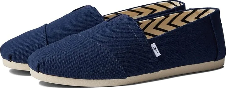 TOMS Classic Alpargata Men's Flat Shoes Navy : 10 D - Medium, Canvas
