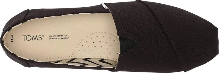 TOMS Classic Alpargata - Wide Women's Slip on Shoes Black/Black : 11 D - Wide, Canvas - Image 2