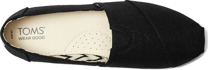 TOMS Classic Alpargata with Heritage Canvas Women's Slip on Shoes Black/Black : 6 D - Wide - Image 2