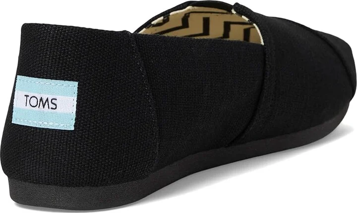 TOMS Classic Alpargata with Heritage Canvas Women's Slip on Shoes Black/Black : 6 D - Wide - Image 4