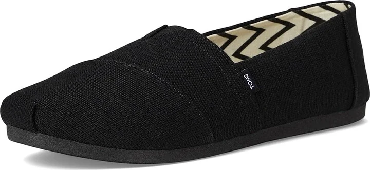 TOMS Classic Alpargata with Heritage Canvas Women's Slip on Shoes Black/Black : 6 D - Wide - Image 5