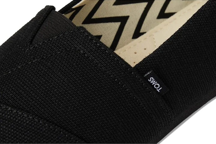 TOMS Classic Alpargata with Heritage Canvas Women's Slip on Shoes Black/Black : 6 D - Wide - Image 7