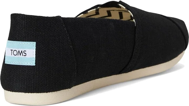 TOMS Classic Alpargata with Heritage Canvas Women's Slip on Shoes Black/White : 6.5 B - Medium, Canvas/Suede - Image 4