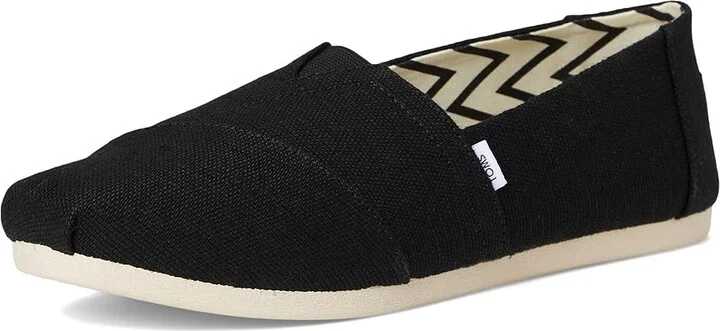 TOMS Classic Alpargata with Heritage Canvas Women's Slip on Shoes Black/White : 6.5 B - Medium, Canvas/Suede - Image 5