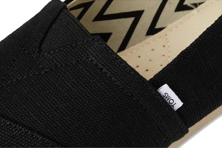 TOMS Classic Alpargata with Heritage Canvas Women's Slip on Shoes Black/White : 6.5 B - Medium, Canvas/Suede - Image 7