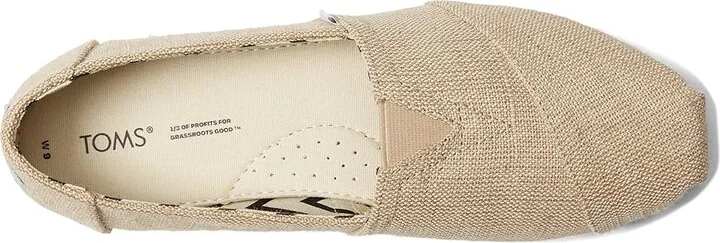 TOMS Classic Alpargata with Heritage Canvas Women's Slip on Shoes Natural Undyed : 5 D - Wide, Canvas/Suede - Image 2