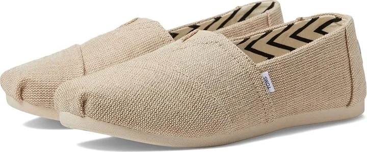 TOMS Classic Alpargata with Heritage Canvas Women's Slip on Shoes Natural Undyed : 5 D - Wide, Canvas/Suede