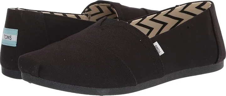 TOMS Classic Alpargata Women's Slip on Shoes Black/Black : 10 B - Medium, Canvas/Suede/Textile