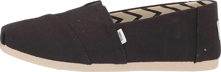 TOMS Classic Alpargata Women's Slip on Shoes Black Cotton : 10 B - Medium, Canvas/Suede/Textile - Image 4