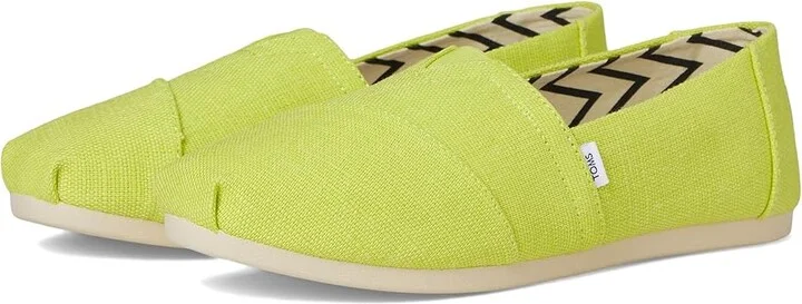 TOMS Classic Alpargata Women's Slip on Shoes Bright Lime : 7 B - Medium, Canvas/Suede/Textile