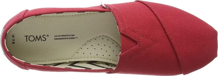 TOMS Classic Alpargata Women's Slip on Shoes Red : 10 B - Medium, Canvas/Suede/Textile - Image 2