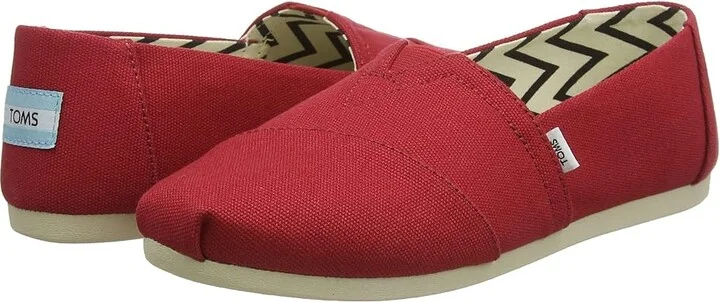 TOMS Classic Alpargata Women's Slip on Shoes Red : 10 B - Medium, Canvas/Suede/Textile