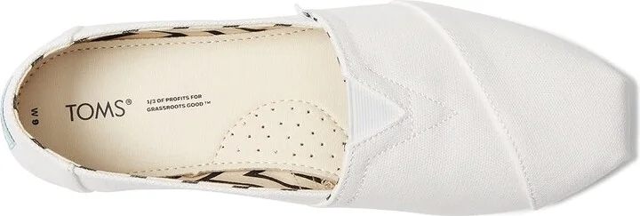 TOMS Classic Alpargata Women's Slip on Shoes White : 12 B - Medium, Canvas/Suede/Textile - Image 2