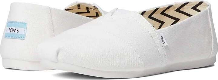 TOMS Classic Alpargata Women's Slip on Shoes White : 12 B - Medium, Canvas/Suede/Textile