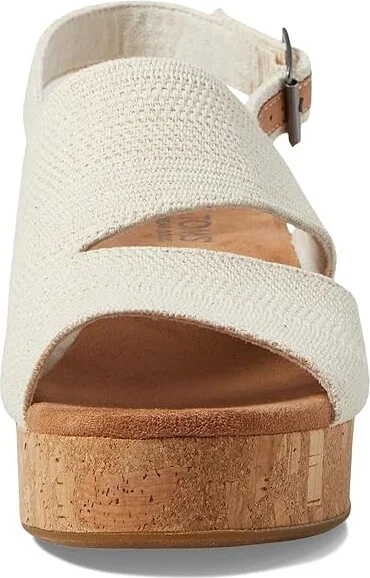 TOMS Claudine Women's Shoes Natural Metallic Linen : 10 B - Medium, Synthetic - Image 2