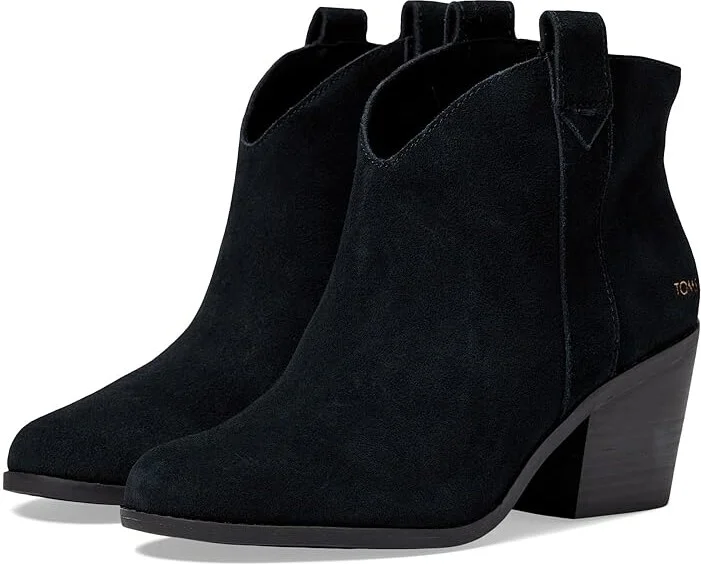 TOMS Constance Women's Shoes Black/Black Suede : 10 B - Medium