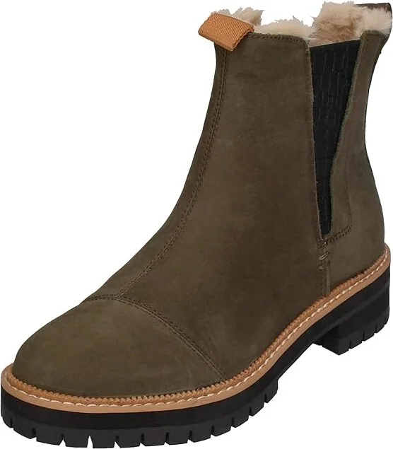 TOMS Dakota Women's Boots Water Resistant Tarmac Olive Oiled Nubuck/Suede : 5 B - Medium