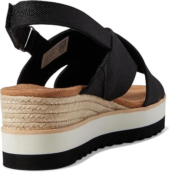 TOMS Diana Crossover Women's Sandals Black : 10 B - Medium, Textile - Image 4
