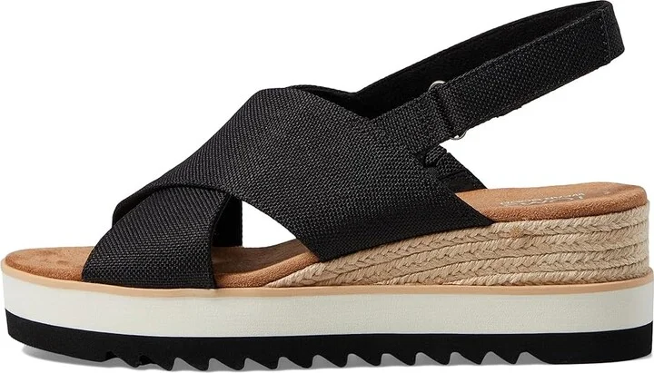TOMS Diana Crossover Women's Sandals Black : 10 B - Medium, Textile - Image 5