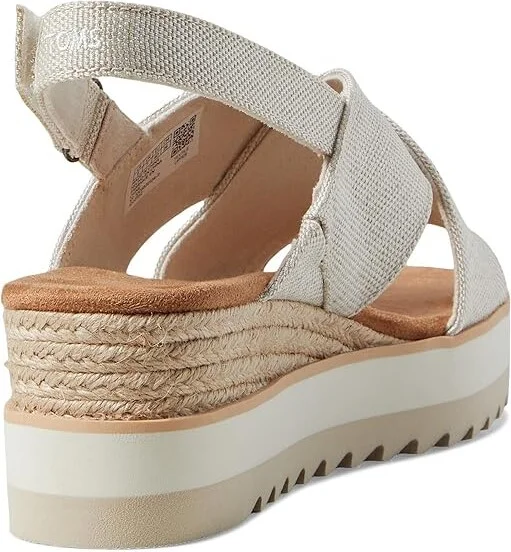 TOMS Diana Crossover Women's Sandals Natural : 10 B - Medium, Textile - Image 4