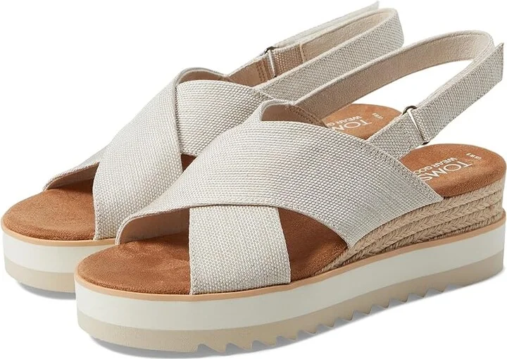 TOMS Diana Crossover Women's Sandals Natural : 10 B - Medium, Textile