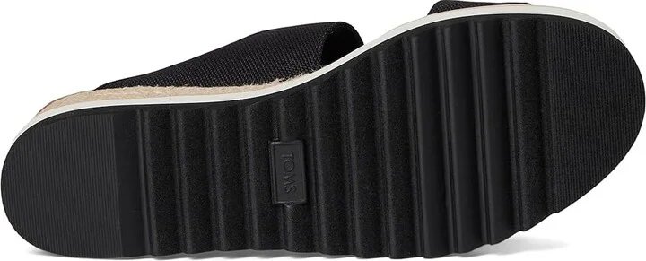 TOMS Diana Mule Bukle Women's Wedge Shoes Black : 6 B - Medium, Canvas - Image 3