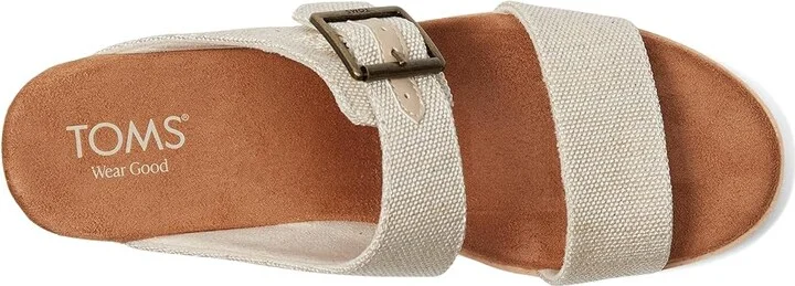 TOMS Diana Mule Bukle Women's Wedge Shoes Natural : 12 B - Medium, Canvas - Image 2