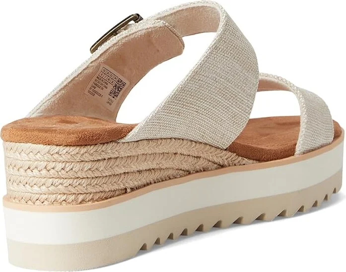 TOMS Diana Mule Bukle Women's Wedge Shoes Natural : 12 B - Medium, Canvas - Image 4