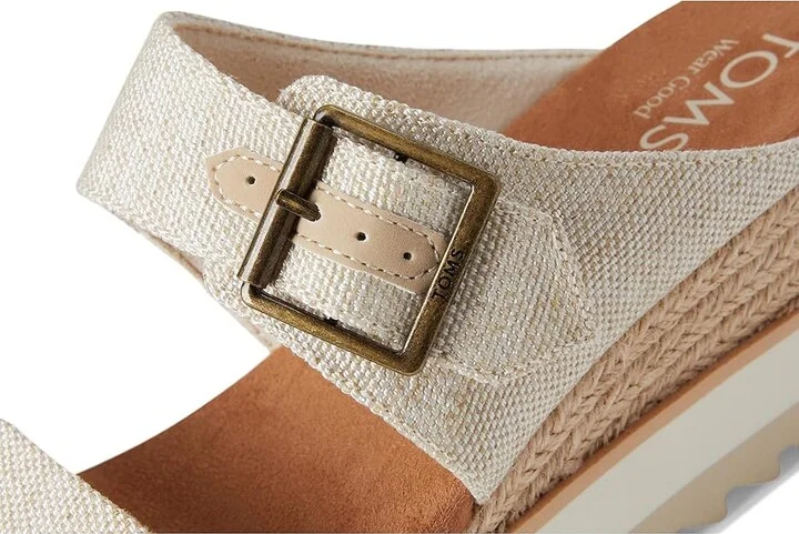 TOMS Diana Mule Bukle Women's Wedge Shoes Natural : 12 B - Medium, Canvas - Image 7