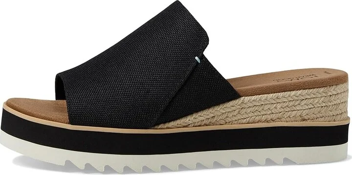 TOMS Diana Mule WIDE Women's Shoes Black Wide Width Heavy Canvas : 10 B - Medium, Textile - Image 5