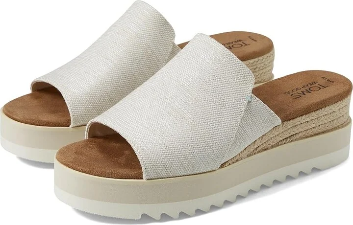 TOMS Diana Mule WIDE Women's Shoes Natural Wide Width Yarn Dye : 10 B - Medium, Textile