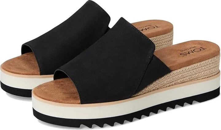 TOMS Diana Mule Women's Shoes Black 1 : 7.5 B - Medium, Textile