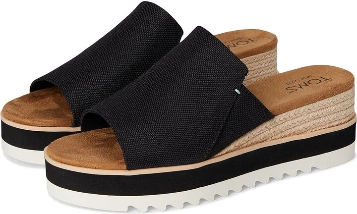 TOMS Diana Mule Women's Shoes Black : 10 B - Medium, Textile