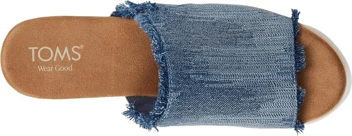 TOMS Diana Mule Women's Shoes Dark Sky Textured Denim/Fray : 6.5 B - Medium, Textile - Image 2