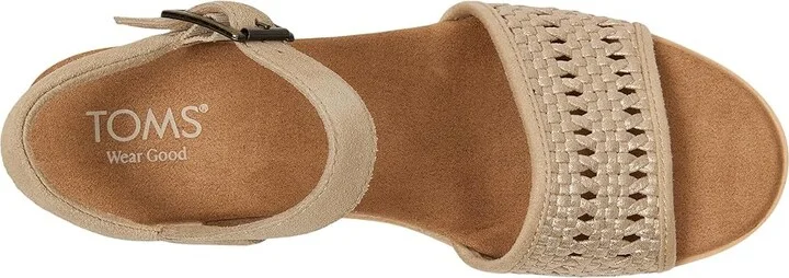 TOMS Diana Sandal Women's Sandals Champagne Metallic : 9.5 B - Medium, Leather/Rubber - Image 2
