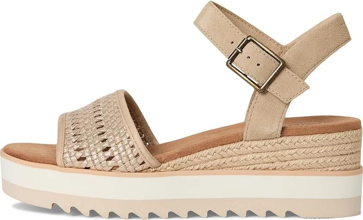 TOMS Diana Sandal Women's Sandals Champagne Metallic : 9.5 B - Medium, Leather/Rubber - Image 6