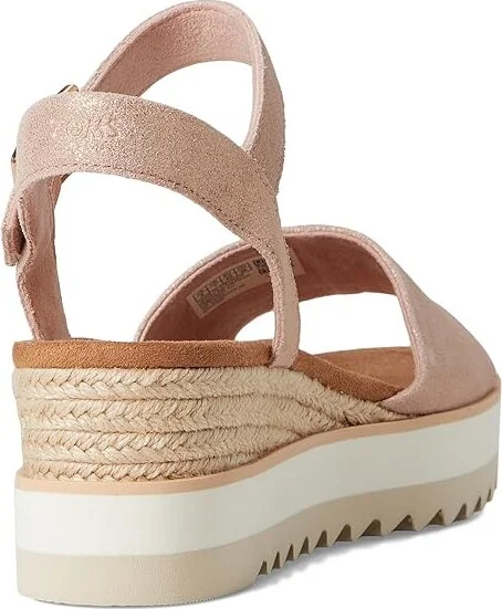TOMS Diana Sandal Women's Sandals Pale Rose Metallic Suede : 6.5 B - Medium, Leather/Rubber - Image 4