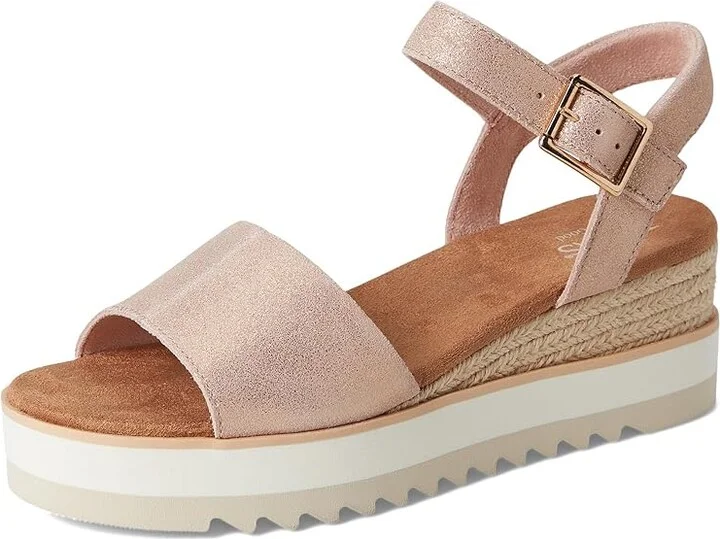 TOMS Diana Sandal Women's Sandals Pale Rose Metallic Suede : 6.5 B - Medium, Leather/Rubber - Image 5