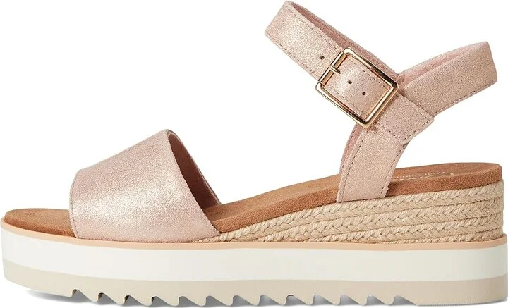 TOMS Diana Sandal Women's Sandals Pale Rose Metallic Suede : 6.5 B - Medium, Leather/Rubber - Image 6
