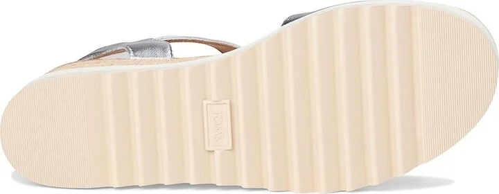TOMS Diana Sandal Women's Sandals Silver Metallic : 10 B - Medium, Leather/Rubber - Image 3