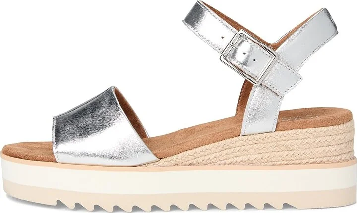 TOMS Diana Sandal Women's Sandals Silver Metallic : 10 B - Medium, Leather/Rubber - Image 6