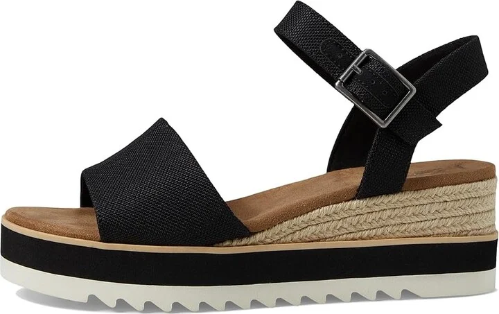 TOMS Diana WIDE Women's Shoes Black Wide Width Heavy Canvas : 10 D - Wide - Image 5