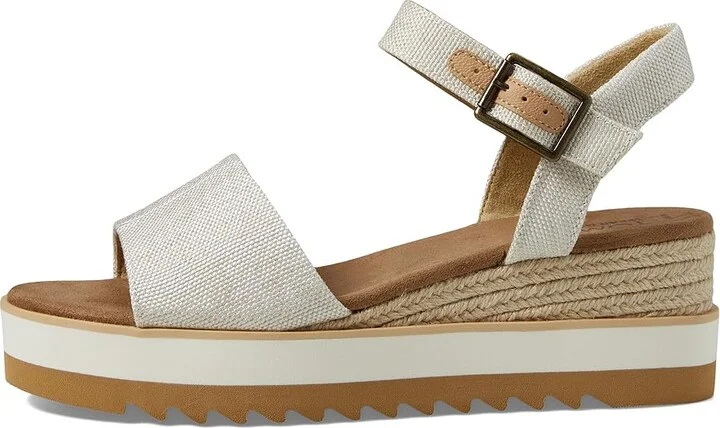 TOMS Diana WIDE Women's Shoes Natural Wide Width Yarn Dye : 11 D - Wide, Canvas - Image 5