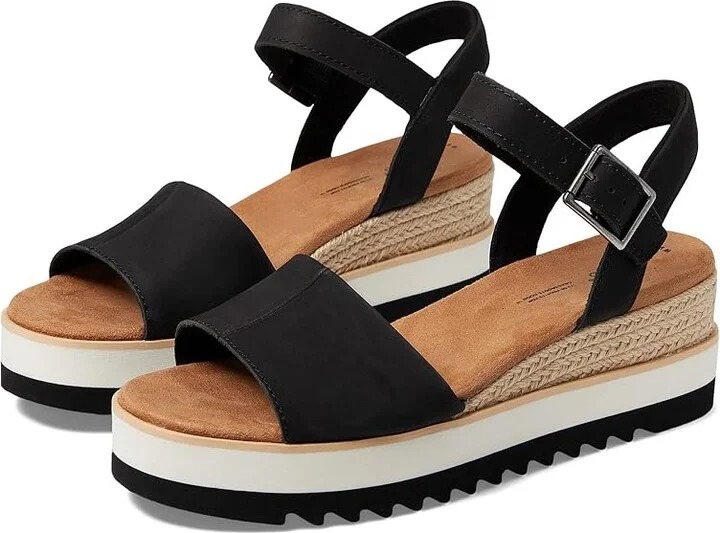 TOMS Diana Women's Shoes Black 1 : 10 B - Medium, Canvas