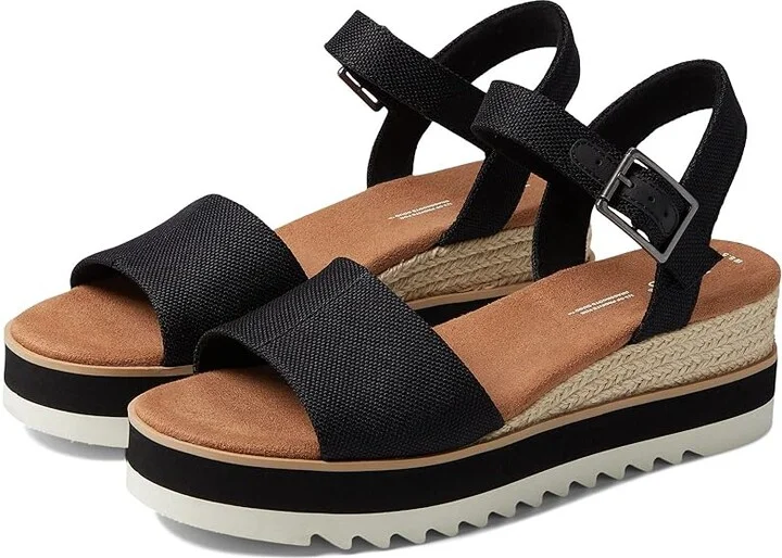 TOMS Diana Women's Shoes Black : 10 B - Medium, Canvas
