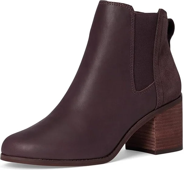 TOMS Evelyn Chelsea Women's Boots Blackberry Leather : 9.5 B - Medium - Image 5