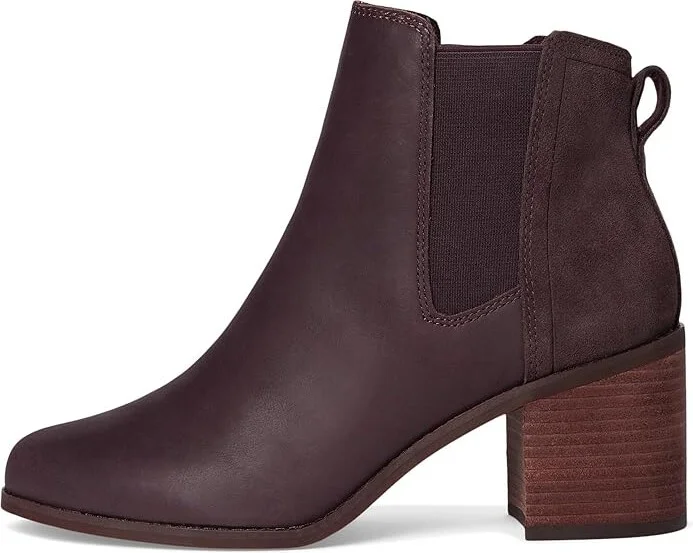 TOMS Evelyn Chelsea Women's Boots Blackberry Leather : 9.5 B - Medium - Image 6