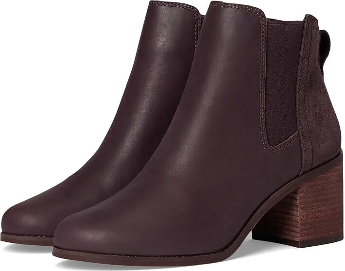 TOMS Evelyn Chelsea Women's Boots Blackberry Leather : 9.5 B - Medium